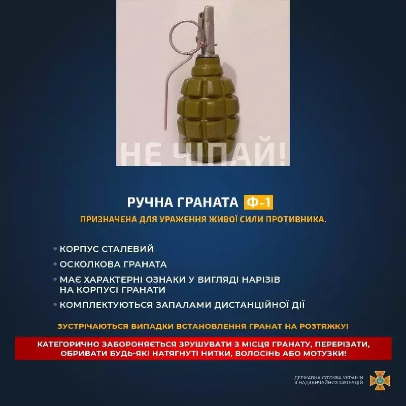 На Кіровоградщині сапери ДСНС знищили ручну гранату часів Другої світової війни